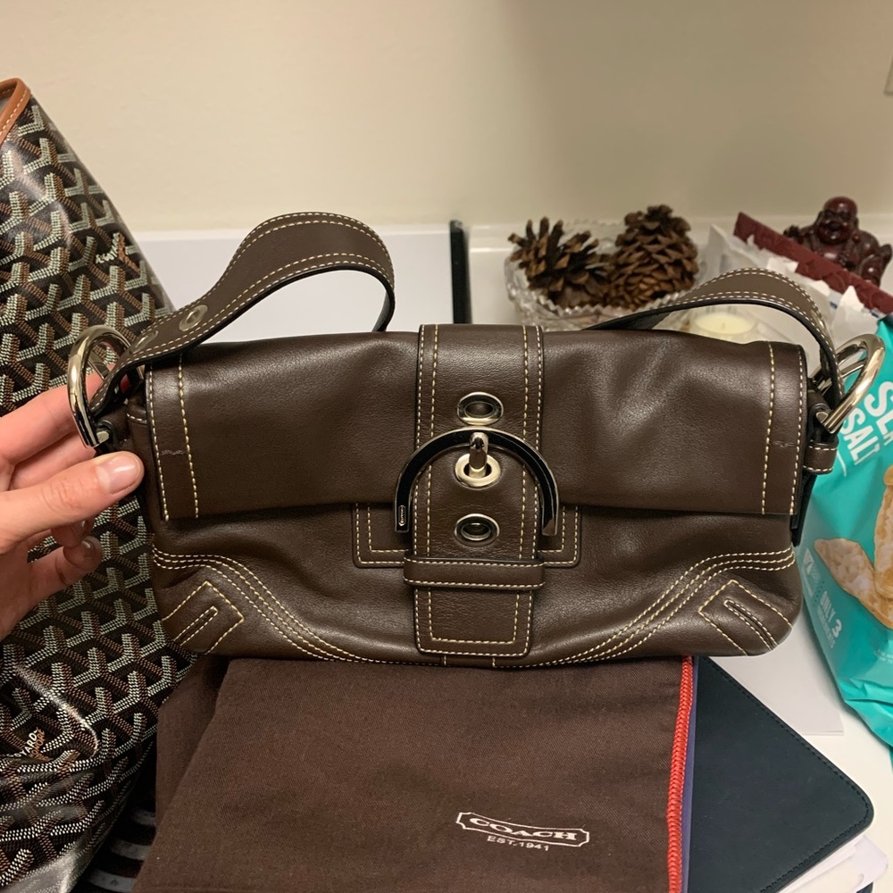 COACH Brown Leather Shoulder Bag